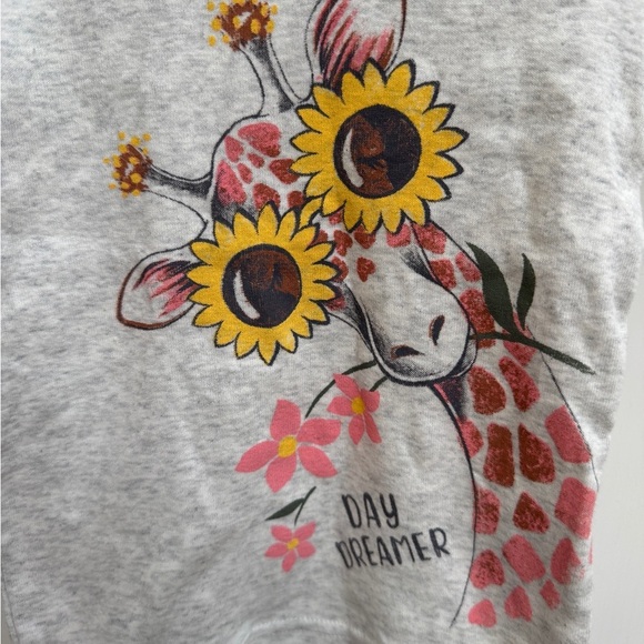NWOT Carter's 2T Gray Short Sleeve Tee w Giraffe Design Day Dreamer Panama Top - Picture 2 of 5